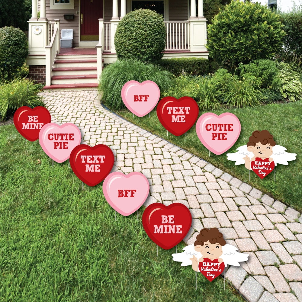 Conversation Hearts - Cupid and Heart Lawn Decorations - Outdoor ...
