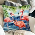 thumbnail image 3 of Christmas Pillow Covers 20x20 Inch Set of 2 Coastal Flamingo Santa Hat Throw Pillow Covers Christmas Beach Tree Ocean Xmas Winter Pillowcase Home Decor Cushion Case for Sofa Couch, 3 of 6