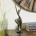 thumbnail image 3 of 5" x 16" Brass Polystone Dancer Sculpture, by DecMode, 3 of 10