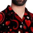 thumbnail image 5 of Valentine's Day Love Men's Button Down Casual Hawaiian Print Short Sleeve Summer Beach Shirt, 5 of 6