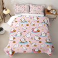 thumbnail image 2 of Feelyou Kawaii Ghost Twin Quilt Set, Happy Halloween Pumpkin Twin Coverlet Set, Pink Orange, 2-Piece, 1 Comforter and 1 Pillowcase, 2 of 7