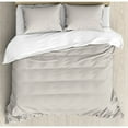 thumbnail image 3 of Retro Duvet Cover Set Twin Size, Diagonally Narrow Stripes Geometrical Classical Inspired Lines Pattern Simple Print, Decorative 2 Piece Bedding Set with 1 Pillow Sham, Cocoa White, by Ambesonne, 3 of 3