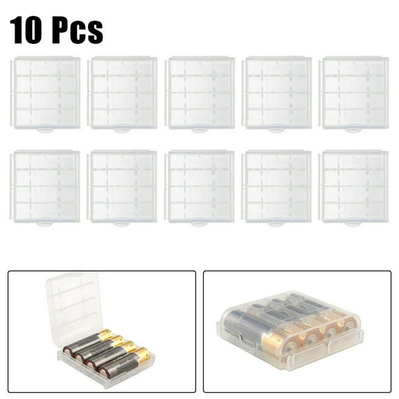 10Pcs Battery Plastic Case Storage Box For Aa Aaa Batteries Conservation 67×60×18Mm White Tool Parts
