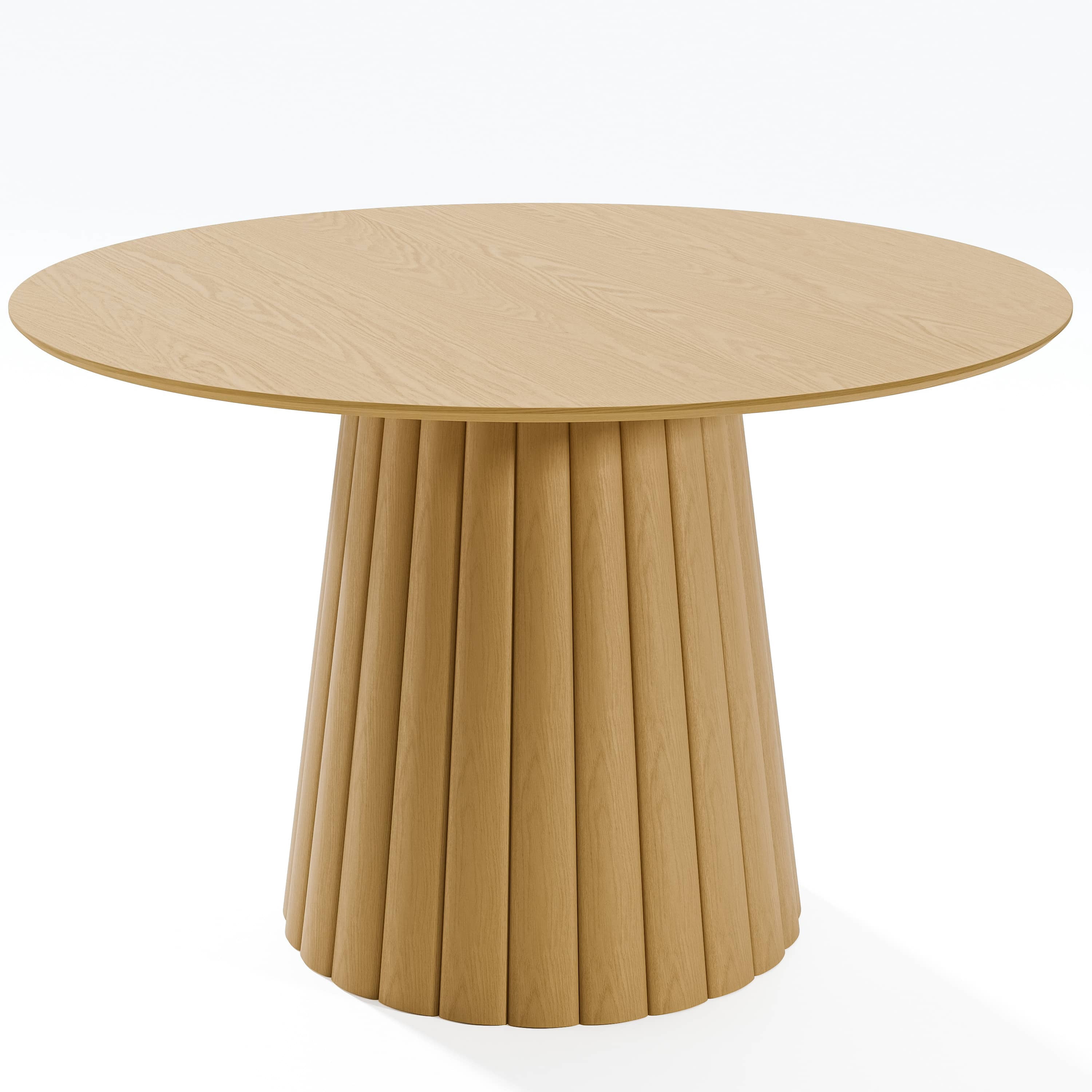 MAYEERTY 46" Wooden Round Rustic Dining Table for Dining Room Kitchen, Natural Wood