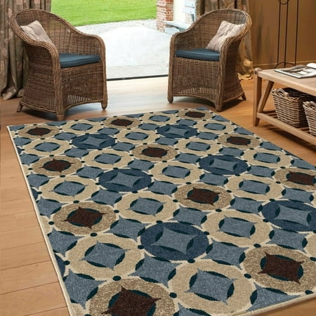 Bermuda Collection - Carolina Weavers Bermuda Collection Blue Angel Multi Area Rug (5'2 x 7'6) - 5'2