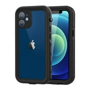 Dteck Waterproof Full Body Protective Cell Phone Case for Apple iPhone 12 Mini, Black