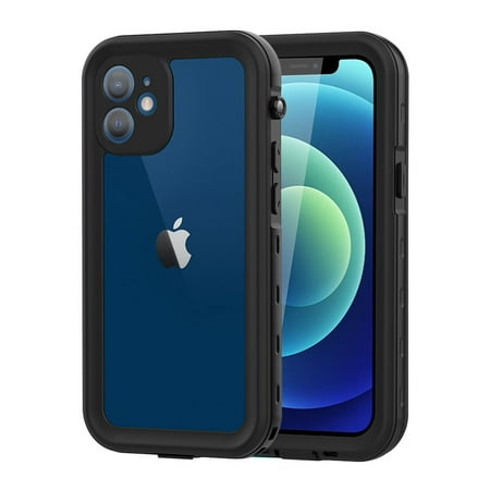 Dteck Waterproof Full Body Protective Cell Phone Case for Apple iPhone 12 Mini, Black