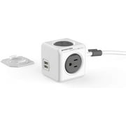 Power Strip, Allocacoc PowerCube |Extended|, 4 Outlets 2 USB Ports, 10 feet Cable, Surge Protection, Mounting Dock,
