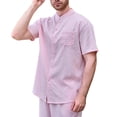 thumbnail image 2 of pstuiky camisetas para hombre, Camisa informal de manga corta con cuello alto, cómoda y lisa para hombre camisetas de hombre xxxl, 2 of 3