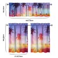 thumbnail image 6 of Kitchen Curtains 36 Inch Short - 3 Panel Set, Rod Pocket Window Curtain with Tropical Palm Tree Sunset Print, 100% Polyester for Boho Kitchen, Beach Room, Easy Wash, 6 of 6