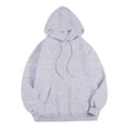 thumbnail image 4 of Hoodie Women Funny Fall Oversized Hooded Long-sleeved Blouson One Shoulder Drawstring Graphic Leisure Cotton Hoodies Sweatshirts(Light Gray,L), 4 of 5