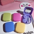 thumbnail image 3 of Estuche de plástico para lentes de contacto Portale Contenedor Bolsa Caja de almacenamiento de anteojos Kit de viaje de color sólido con espejo 5 piezas Inevent CE001350-00, 3 of 7