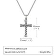 thumbnail image 2 of Korean Version Of Simple 14K White Gold Cross Necklace Pendant Men Fashion Christian Believer Pendant Punk Jewelry Gift, 2 of 8