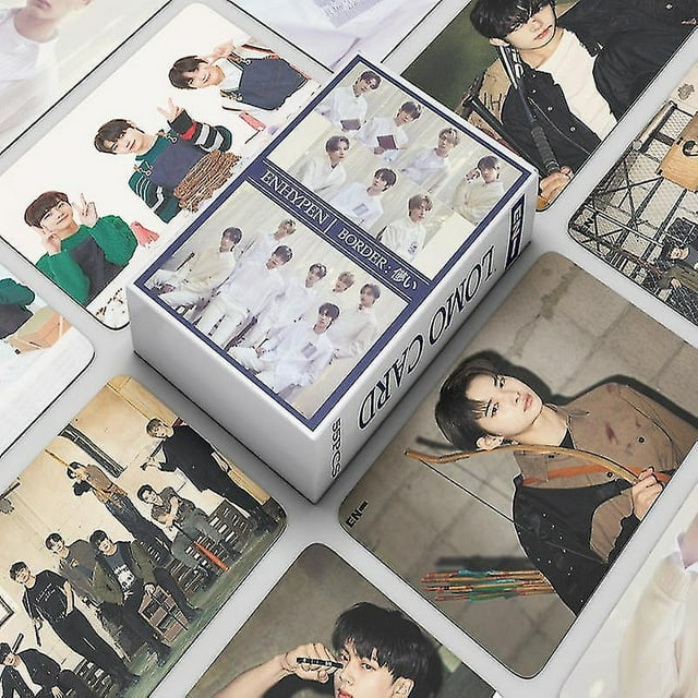 55 unids/set Kpop Enhypen Dimensión: Tarjetas postales de respuesta, álbum de fotos En Lomo, tarjetas fotográficas En-connect para regalo de fanáticos de Kpop