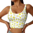 thumbnail image 2 of Picia Yellow Lemon Leaves Sports Bra for Women,Padded Strappy Sports Bras Medium Support Yoga Bra with Removable Cups,Running Yoga Bra-Medium, 2 of 9