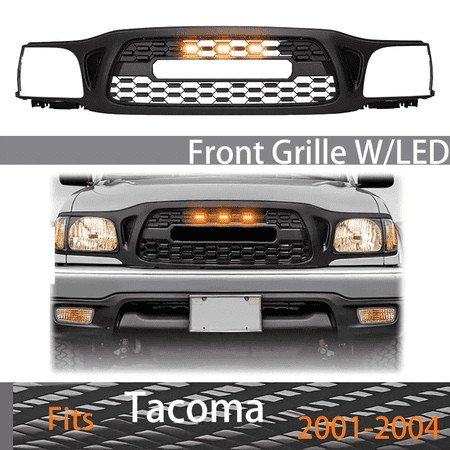 Whos Black Toyota Tacoma 2001-2004 TRD Style Front Grill with LED