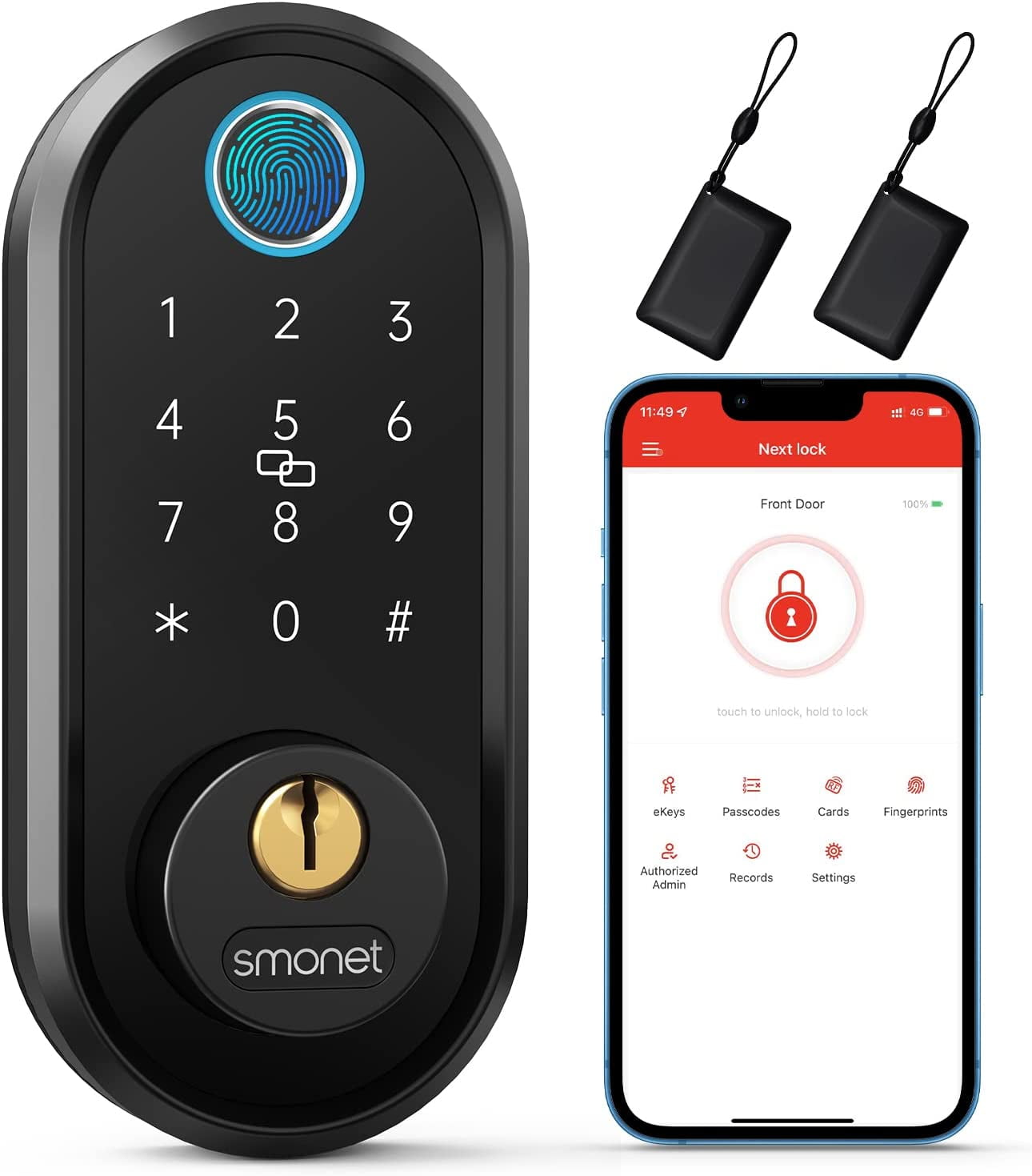 Biometrics Smart Door Lock Bluetooth Keypad Card Reader Digital