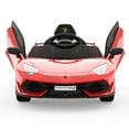 thumbnail image 5 of Garvee Ride on Car for Kids 12V Licensed Lamborghini Electric Toys Vehicles with Remote Control Battery Powered Sports Car, 2 Speeds, Sound System, LED Headlights and Hydraulic Doors (Red), 5 of 9