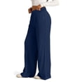thumbnail image 6 of Domuza Baggy Sweatpants for Girls Trendy Oversized Wide Leg Loose Sweat Pants Elastic High Waist Drawstring Athletic Joggers Navy XL, 6 of 7