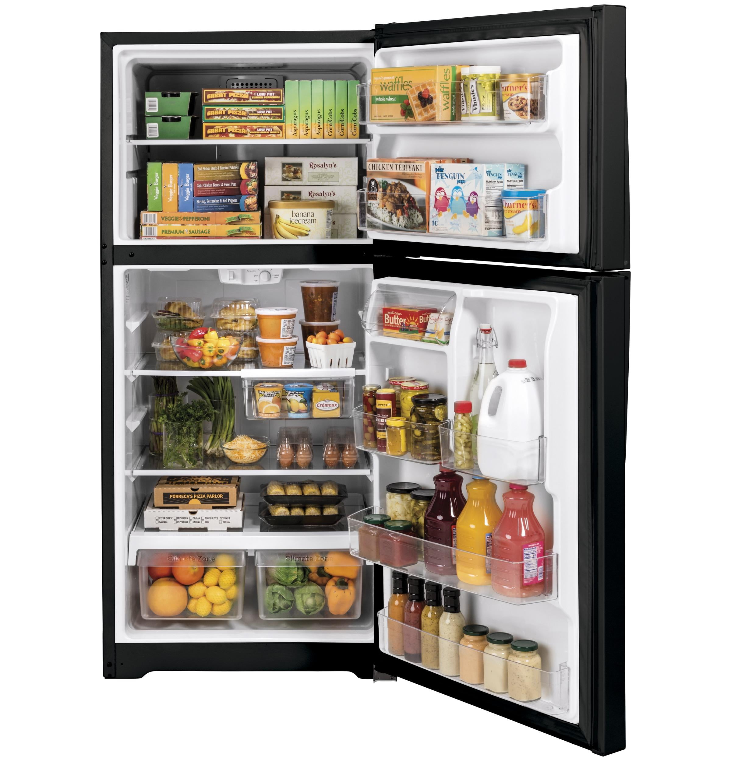 GE GTS22KGNRBB 21.9 Cu. Ft. Black Top-Freezer Refrigerator