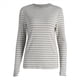 thumbnail image 1 of Camiseta de Larga A Rayas para Mujer, Cuello Redondo, Corte Holgado Gris S, 1 of 10