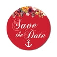 thumbnail image 1 of Darling Souvenir 45 Pcs Autocollants Ronds Rouges Floraux & Ancre Save The Date DIY Enveloppe Sceaux-1.6 Pouces, 1 of 4