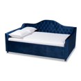 thumbnail image 1 of Allora Contemporary Velvet Upholstered Queen Daybed in Roya Blue, 1 of 7
