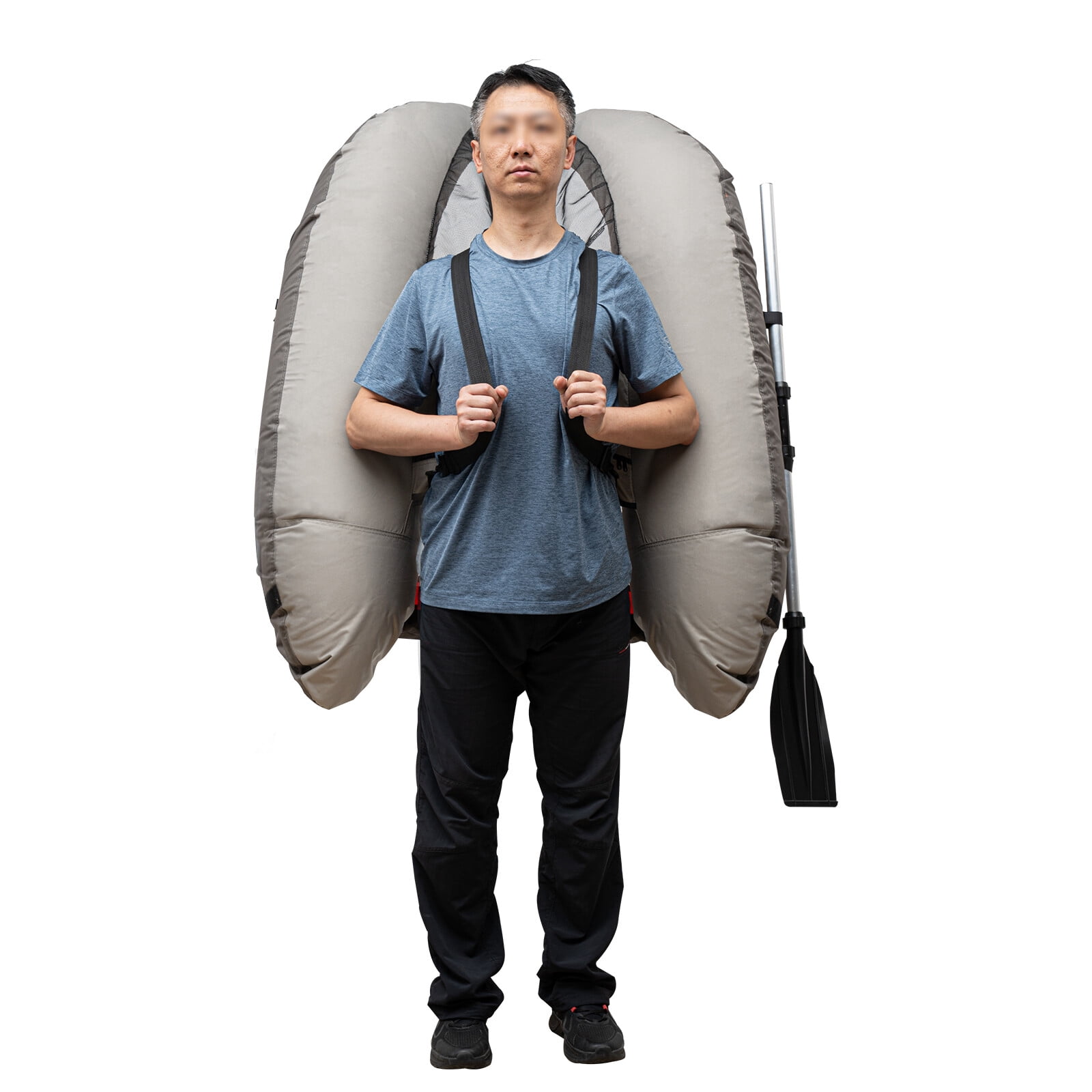Portable Inflatable Fishing Boat Raft,Backrest Adjustable Angle, Blow Up Boat Oceans, Lakes, Rivers, and Creeks for Fishing, Rafting