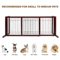 thumbnail image 3 of Free Standing Dog Gate, 37" - 68" Wide Pet Gate for Fireplace Stairs Doorways, Wooden Adjustable Pet Fence Indoor, Christmas Tree Gate (Cherry), 3 of 6