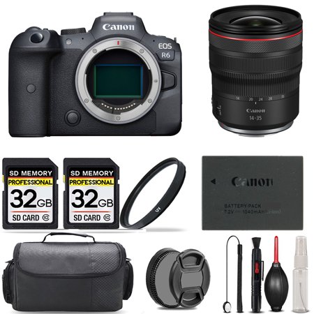 Canon EOS R6 Mirrorless Camera + 14-35mm f/4 L IS USM Lens + UV Filter + 64GB + Handbag And More!