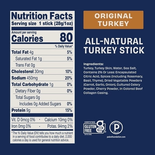 Country Archer Jerky Co Zero Sugar Rosemary Turkey Sticks, 1 Ounce, 108 Per Case