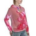 thumbnail image 6 of Uemuo Pink Balloon Puppy Art Pattern Women's Hoodie with Eye-catching Drawstrings- Casual Pullover Hoodie with Kangaroo Pocket, Stylish Hooded Sweatshirt-Small, 6 of 7