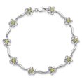 thumbnail image 2 of Auriga Fine Jewelry 925 Sterling Silver Rhodium Plated Floral Peridot Bracelet 7.5 inch for Women(L- 7.5inch, W- 7.83mm), 2 of 6