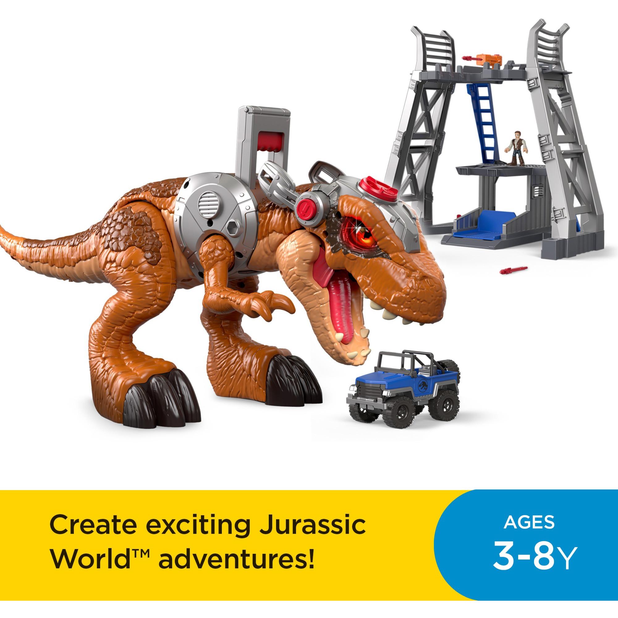 Imaginext Jurassic World Owen Grady and T. Rex Dinosaur Toy, 7-Piece set, with Lights & Motion - image 3 of 9