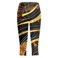thumbnail image 5 of Mnuaqn Capri Leggings for Women Plus Size Tummy Control Knee Length No Pockets High Waisted Yoga Workout Tights (S, Gold), 5 of 5