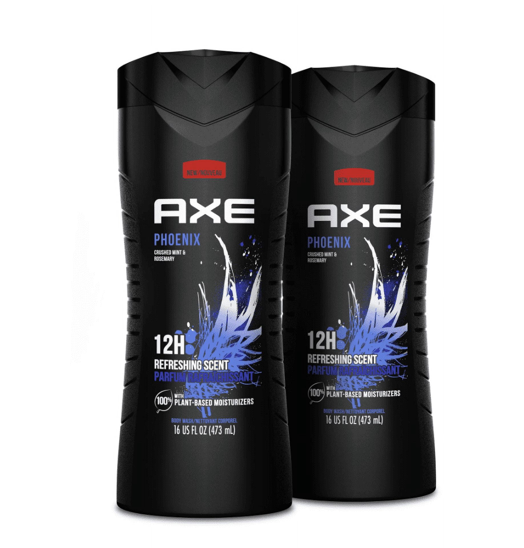 Axe Phoenix Refreshing Long Lasting Men's Body Wash Crushed Mint and Rosemary, 16 fl oz (2 Pack)