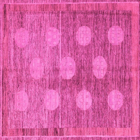 Ahgly Company Indoor Square Oriental Pink Modern Area Rugs, 3' Square