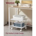 thumbnail image 2 of Soporte para impresora VASAGLE, estante de 2 niveles con ruedas de bloqueo, color blanco, 2 of 7