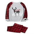 thumbnail image 2 of Matching Family Christmas Pajamas Set  Letter Reindeer Top Plaid Pants Set Sleepwear, 2 of 5
