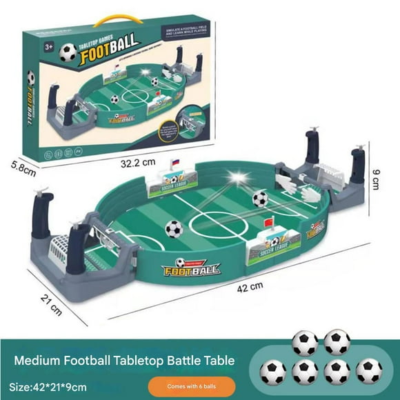 Indoor Mini Foosball Table Game Set for Kids & Adults - Medium Size (16.5 x 8.27 x 3.54 inches) with 6 Soccer Balls, 4 Control Levers, 2 Goals & Side Targets - Interactive 2-Player Desktop Toy for