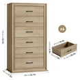 thumbnail image 2 of Homfa Wood Tall Dresser with 6 Drawers, 52.9''H Narrow Dresser for Bedroom, Storage Cabinet for Living Room, Oak, 2 of 8