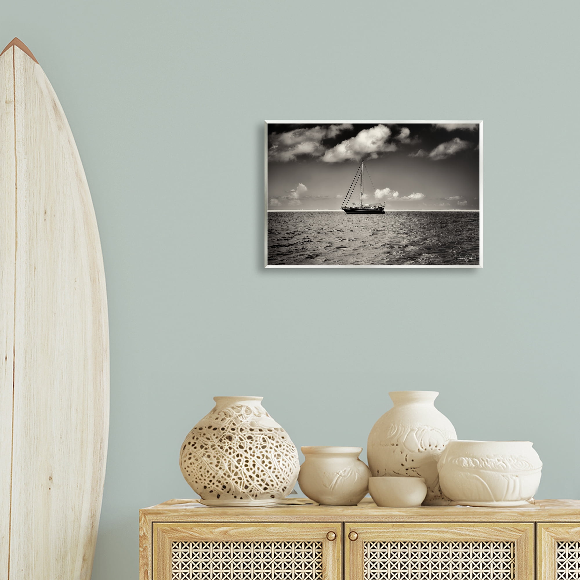 Stupell Industries Clouds Over Big Ship Landscape Photography Unframed Art Print Wall Art, 19 x 13