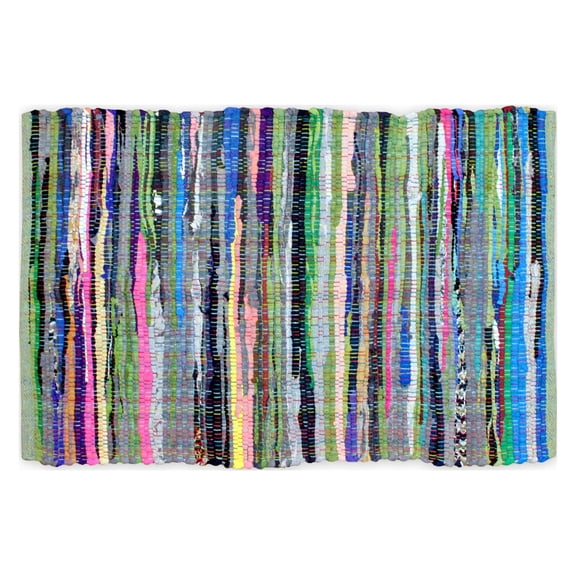 DII Multi Olive Green Rag Rug 19.5x31.5"