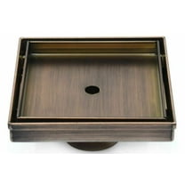 SereneDrains 304 Stainless Steel Tile in Square Oil Rubbed Bronze Shower Drain Kit Hair Catcher Strainer Grate Cover Bathroom Floor Insert