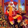 thumbnail image 1 of CHENISTORY-Cuadro de Papá Noel pintado a mano, pintura al óleo por número, regalo de Navidad, dibujo sobre lienzo, decoración del hogar, 1 of 4