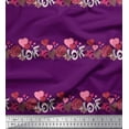 thumbnail image 1 of Soimoi Cotton Voile Fabric Flower Bunch,Text & Heart Decor Fabric Printed Yard 56 Inch Wide, 1 of 1