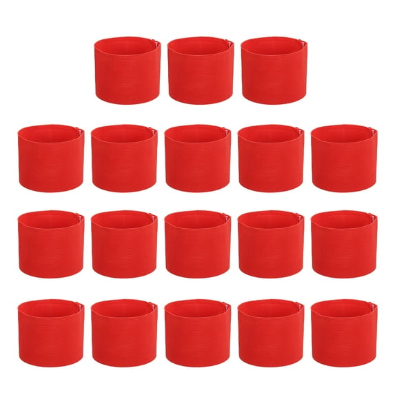 Uxcell 18Pcs Soccer Captain Armband Elastic Captain Arm Bands for Youth and Adult Football Team Red