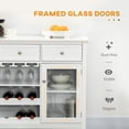 thumbnail image 4 of HOMCOM Coffee Bar Cabinet with 3 Drawers, 6-Bottle Wine Rack, Stemware Racks, Glass Door, Sideboard Buffet Cabinet, Wine Cabinet, White, 4 of 9