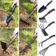 thumbnail image 2 of Juego de 5 herramientas de jardinería de acero con pala y rastrillo para plantar verduras y cultivar flores, con mango antideslizante JASKFLY, 2 of 9