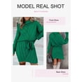 thumbnail image 3 of Asyoly Womens Knit Belt Turtleneck Sweater Dress Long Sleeve Solid Color Casual Winter Pullover Loose Jumper Dresses, 3 of 5